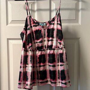 Future Collective Pink and Black Patterned Camisole